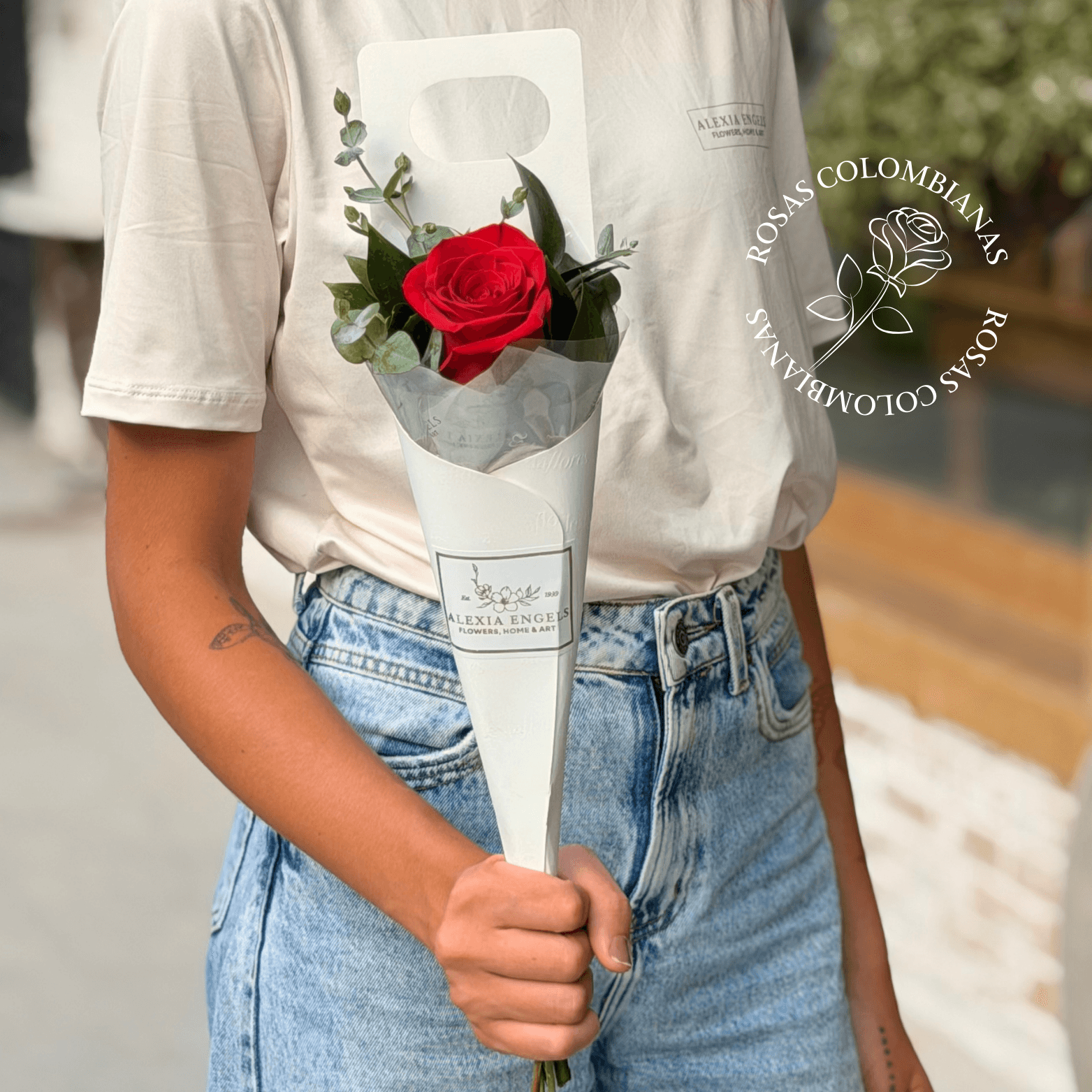 Cone com 1 Rosa (Vermelha)