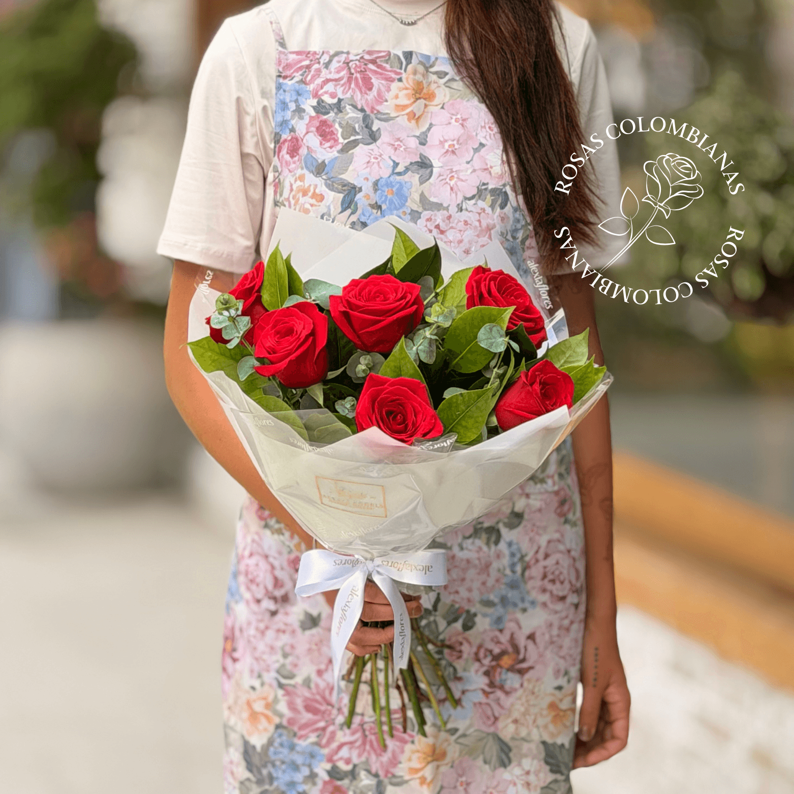 Buquê com 6 Rosas Vermelha