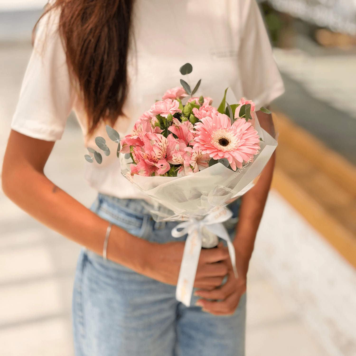 Buquê Mix de Flores (Tons de Rosa) 3 Flores